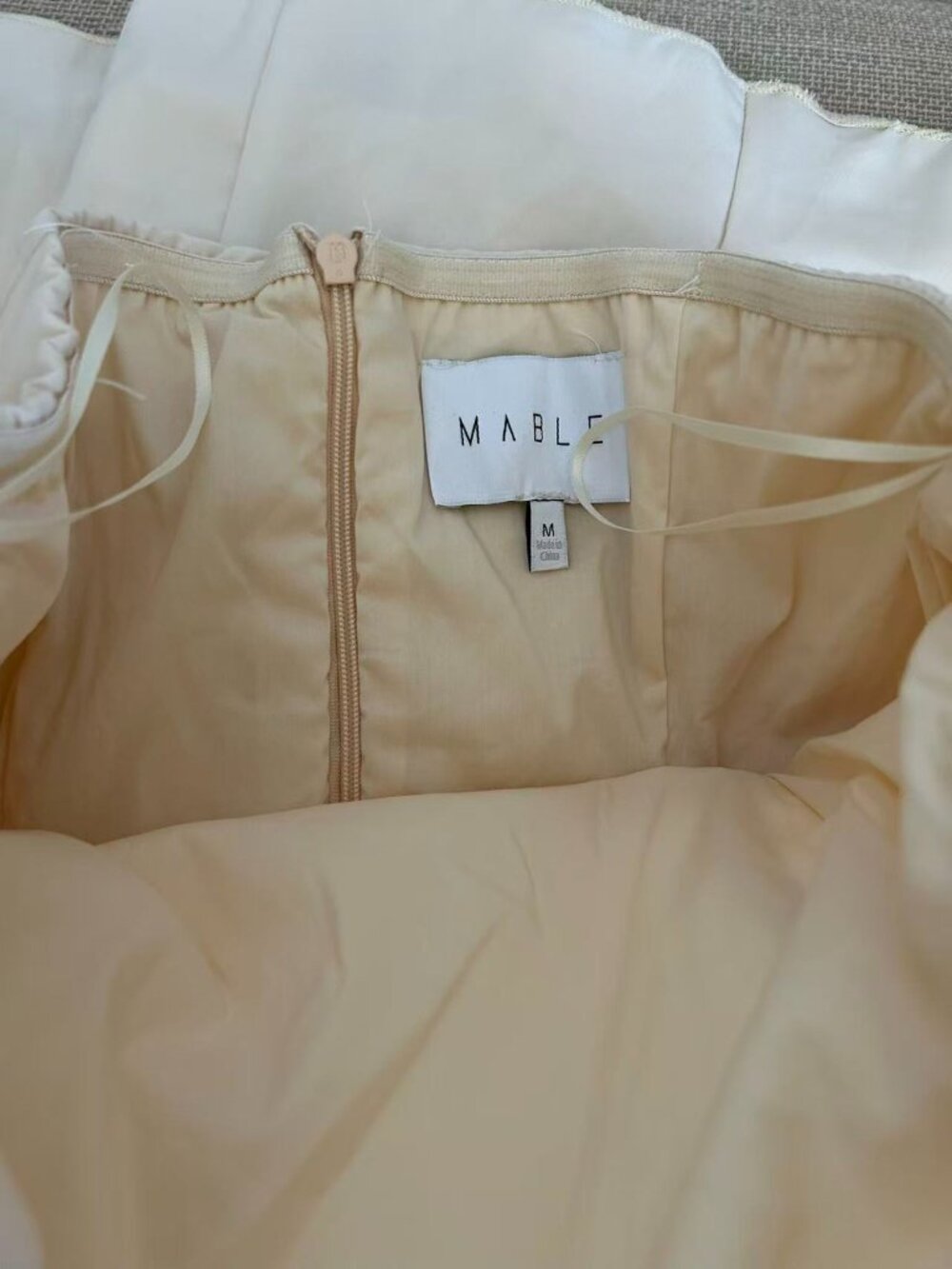 ✨ SALE EUC Mable Midi Strapless Dress Medium Almond Cream Party - Picture 6 of 10